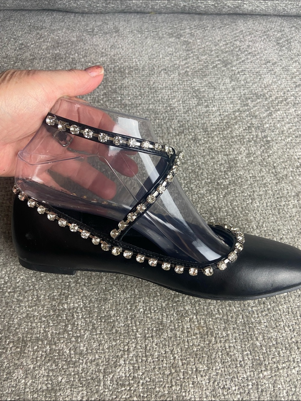 Chase and Chloe ballet flats with rhinestone ankle strap size 6.5